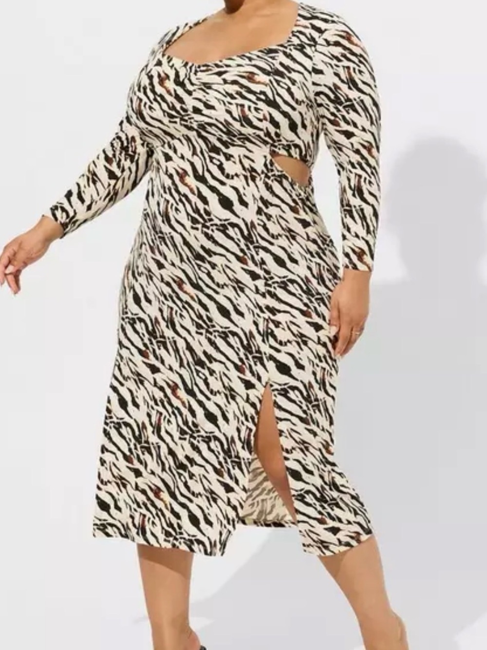 EUC Torrid Maxi Studio Knit Tiger Print Sexy Cut Out Dress Size 4 24/26 4X
